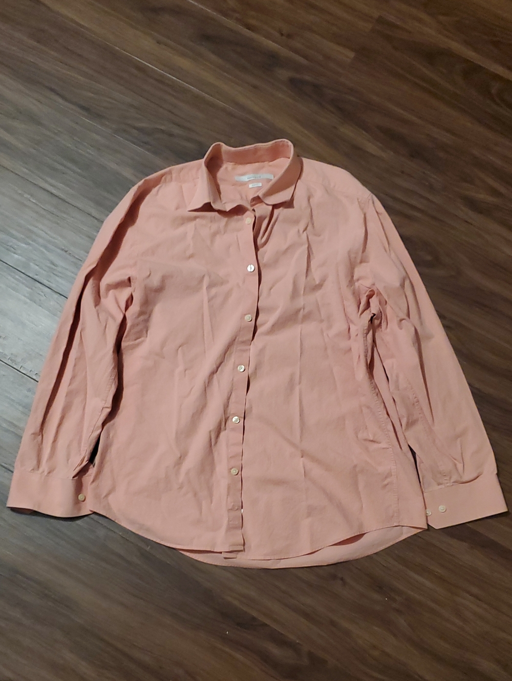 Perry Ellis Portfolio Men's Long-Sleeve Button-Up Shirt in Peach
